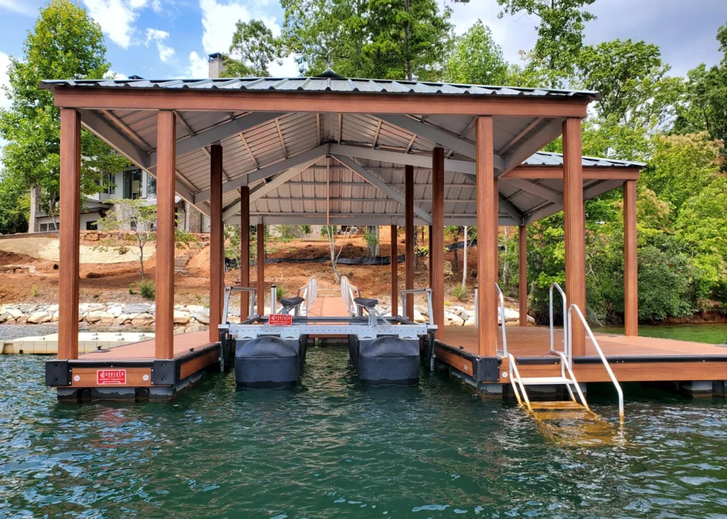 HydroHoist boat lift installation by Kroeger Marine